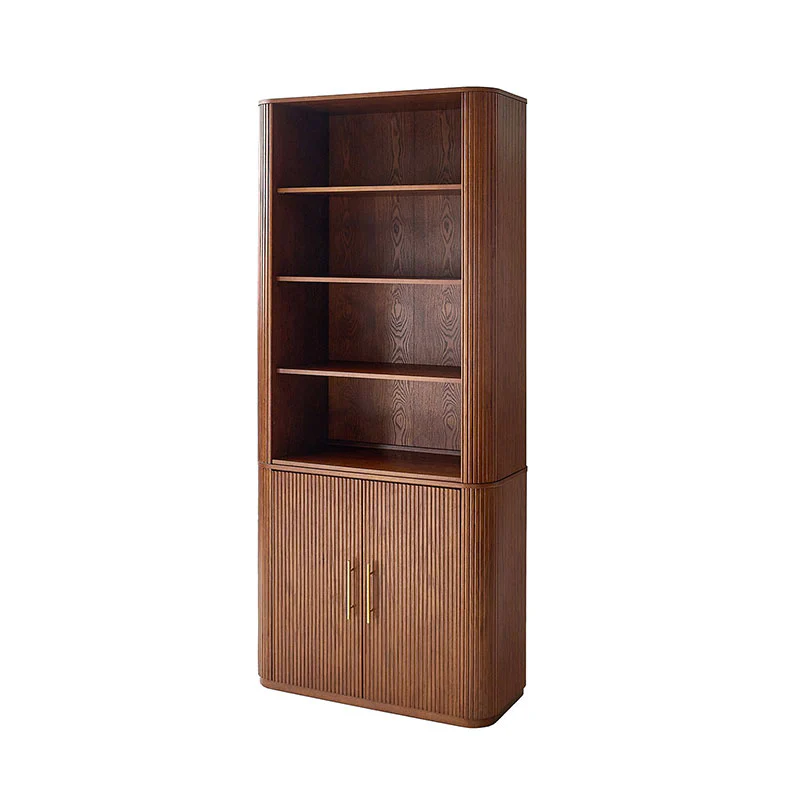 Silvia Modern Fluted Wood Bookcase Cabinet - Image 15