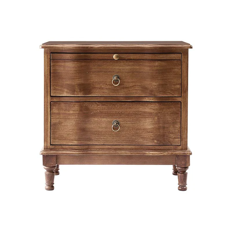 Solid Wood 2 Drawer End Table with Charging Ports & Pull-Out Shelf(Optional Types) - Image 2