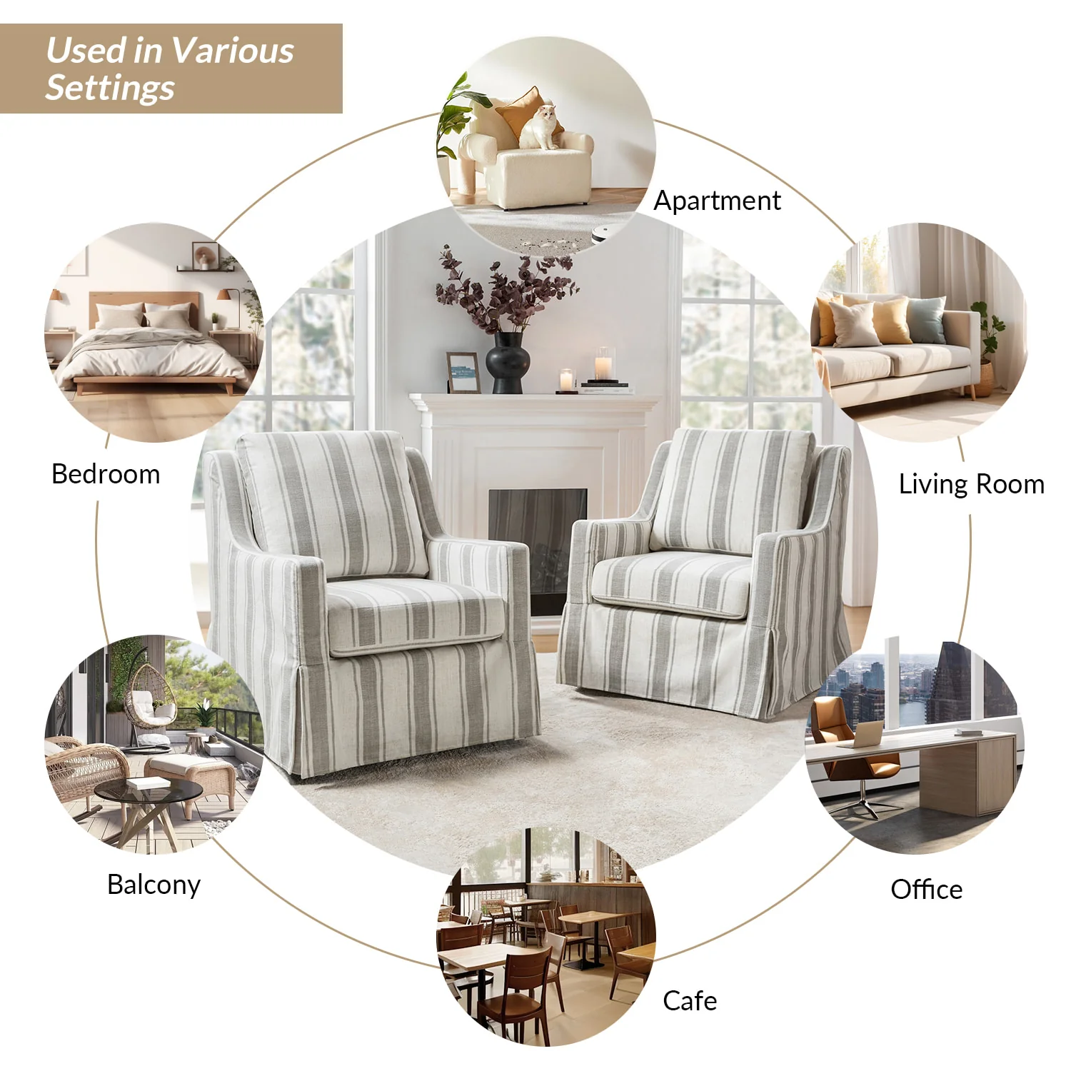 Stanley Glider Slipcovered Swivel Chair with Slope Arm(Optional Types) - Image 46