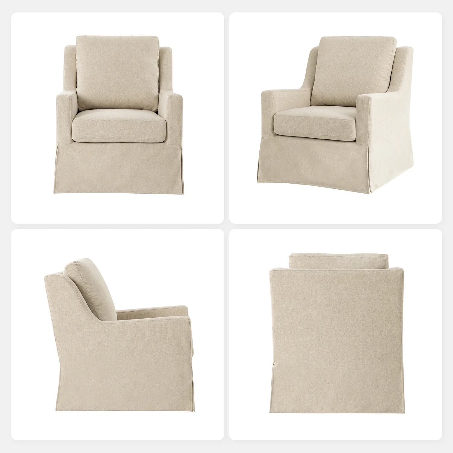 Stanley Glider Slipcovered Swivel Chair with Slope Arm(Optional Types) - Image 60