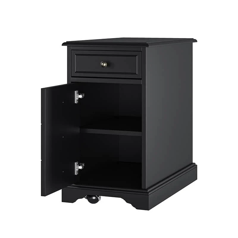Roque Storage End Table with Hooded Wheels & Built-In Outlets(Optional Types) - Image 15