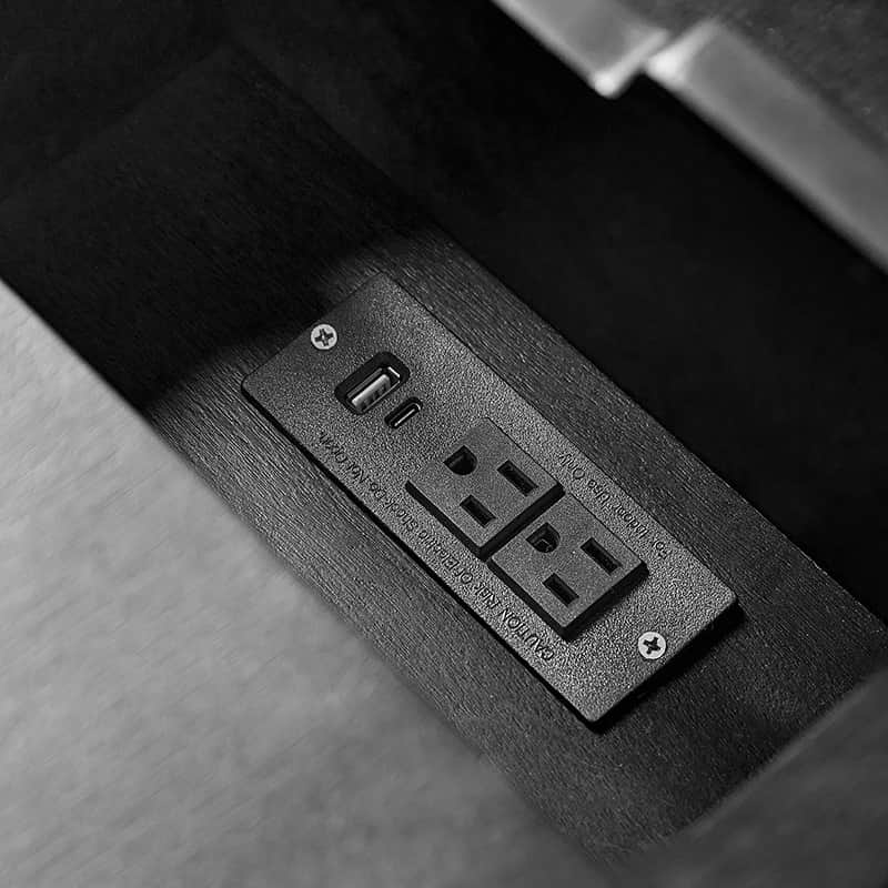 Roque Storage End Table with Hooded Wheels & Built-In Outlets(Optional Types) - Image 18