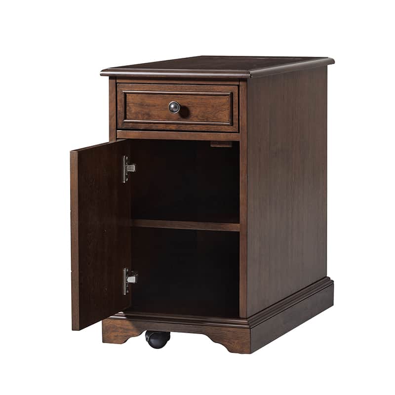 Roque Storage End Table with Hooded Wheels & Built-In Outlets(Optional Types) - Image 6