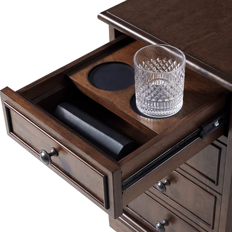 Roque Storage End Table with Hooded Wheels & Built-In Outlets(Optional Types) - Image 7