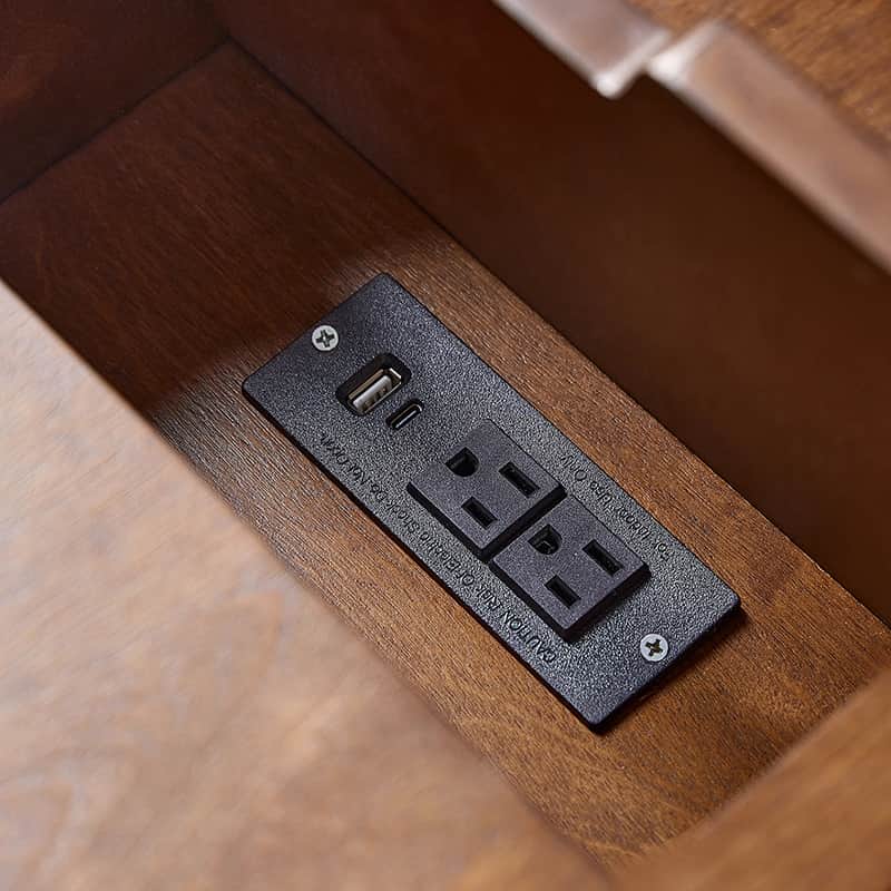Roque Storage End Table with Hooded Wheels & Built-In Outlets(Optional Types) - Image 9