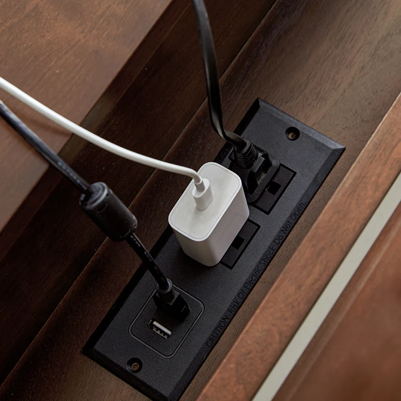 Trevor Mid-Century Modern Computer Office Desk With USB - Image 8