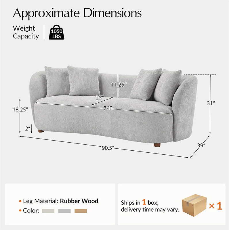 Urtuna Modern Sofa with 4 Pillows – Comfortable, Stylish, and Perfect for Any Living Room - Image 19