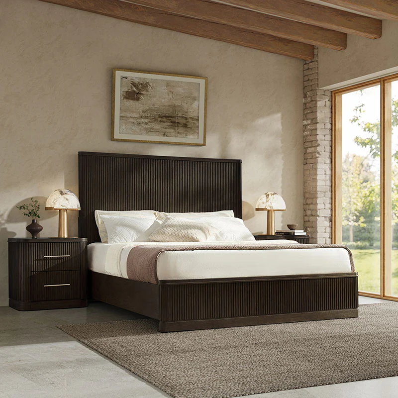 Verral 3-Piece Modern Fluted Solid Wood Bedroom Bundle with Oak Texture - Image 9