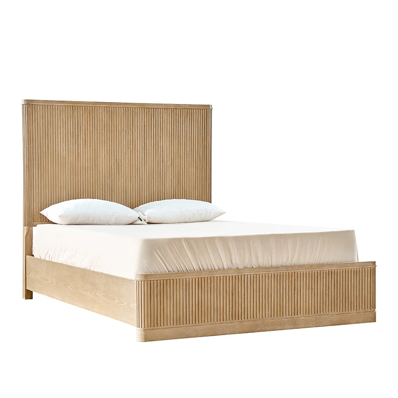 Verral Modern Solid Wood Fluted Bed with Oak Texture - Image 7