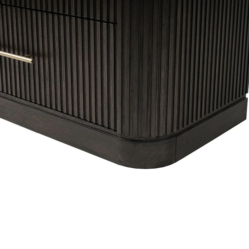 Verral Modern Solid Wood Fluted Chest with 5 Drawers & Oak Texture - Image 24