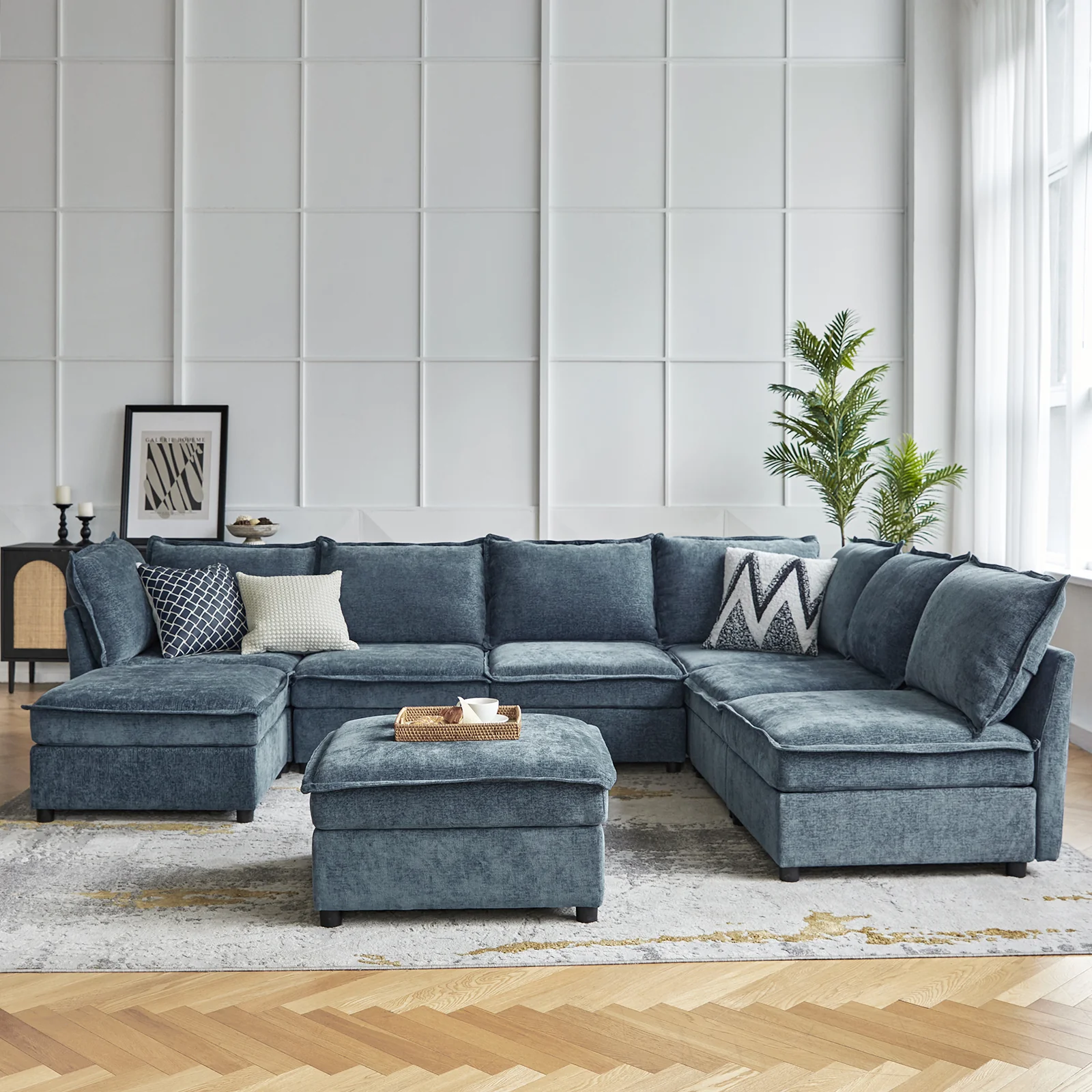 Harmetrix 8-Seater Soft Sectional Couch with Storage - Image 10