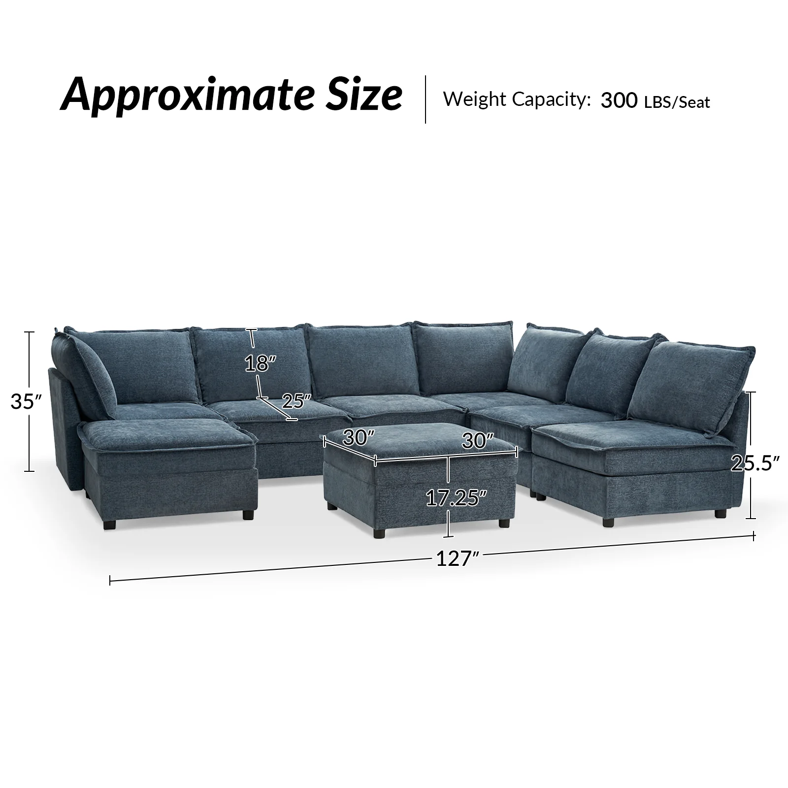 Harmetrix 8-Seater Soft Sectional Couch with Storage - Image 11