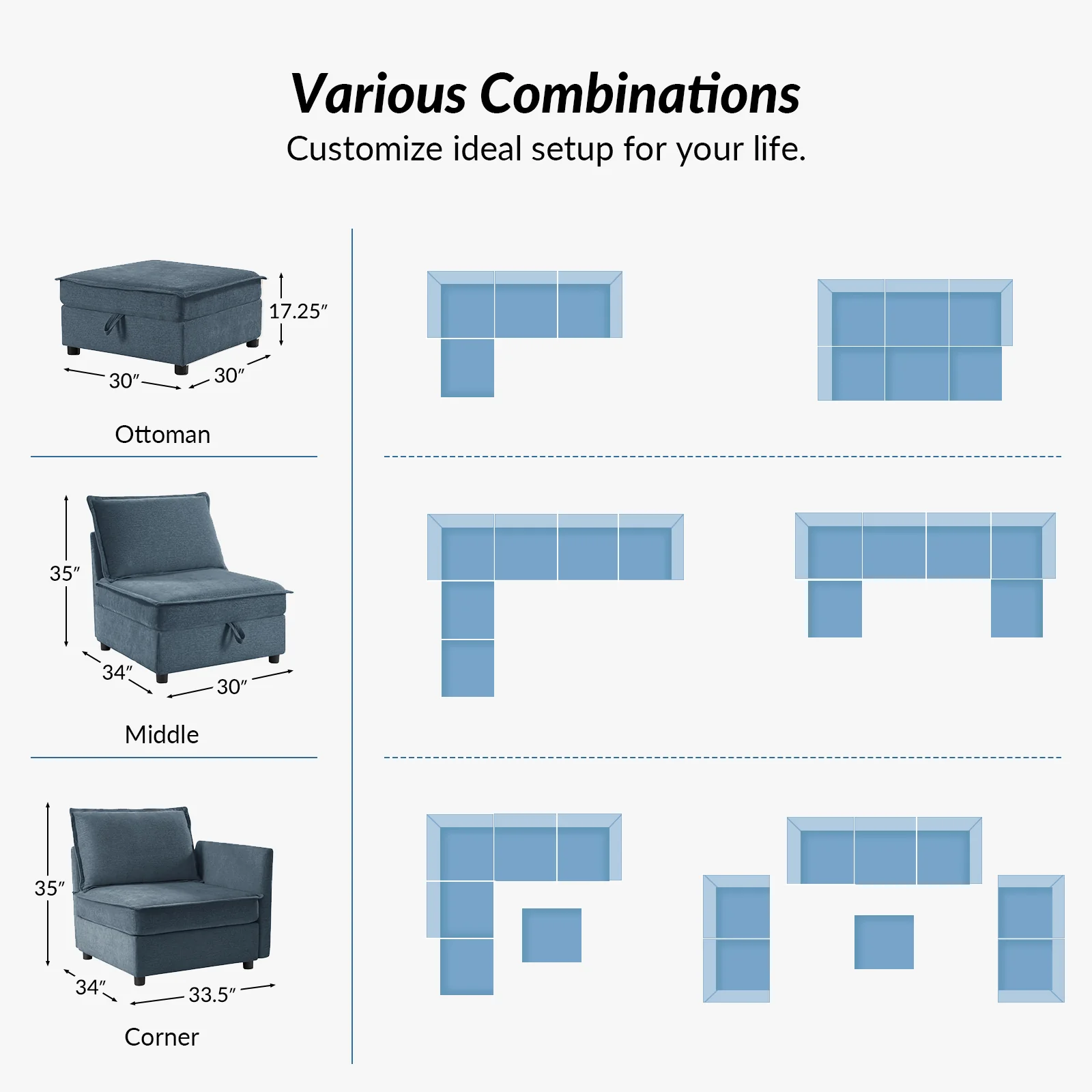Harmetrix 8-Seater Soft Sectional Couch with Storage - Image 12