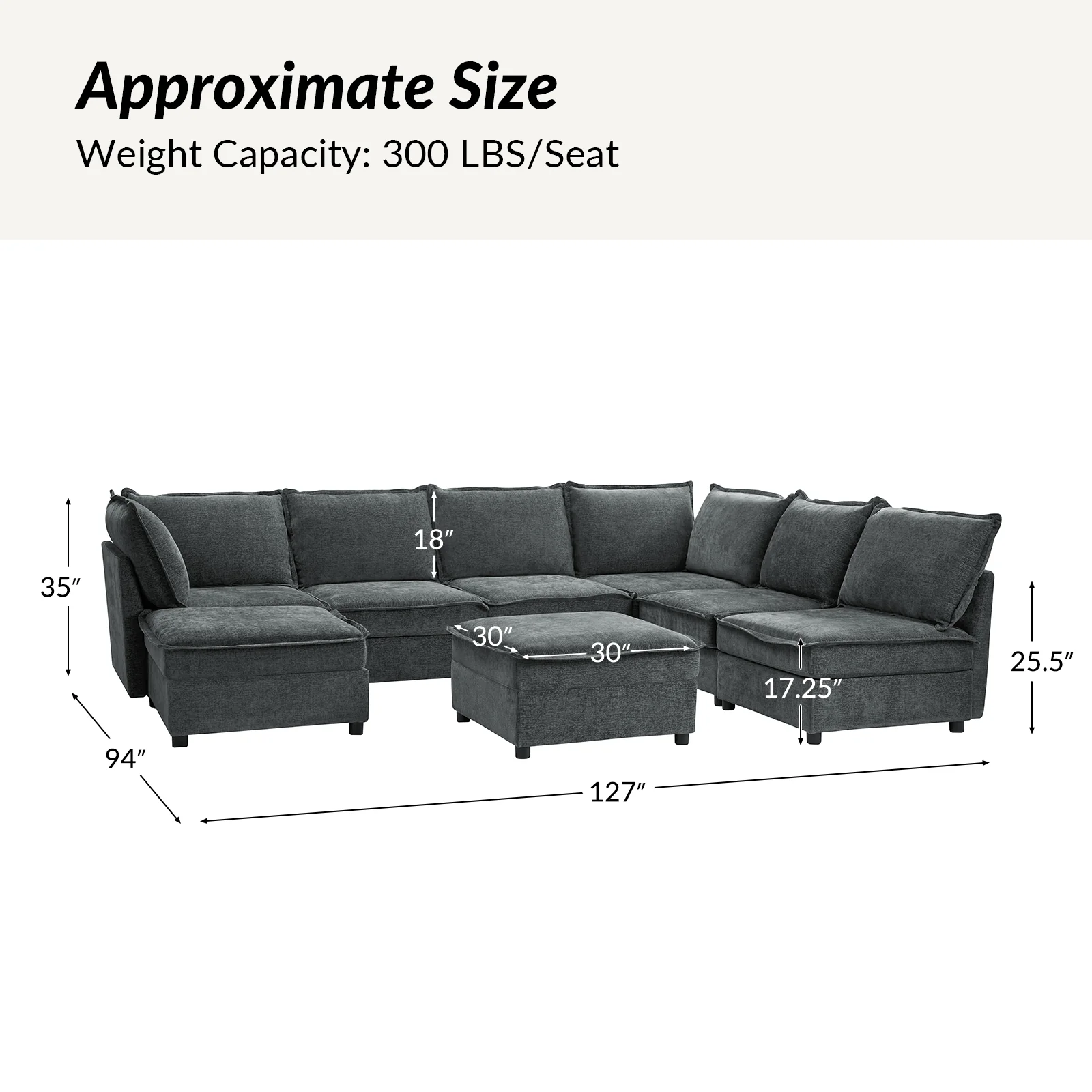 Harmetrix 8-Seater Soft Sectional Couch with Storage - Image 18