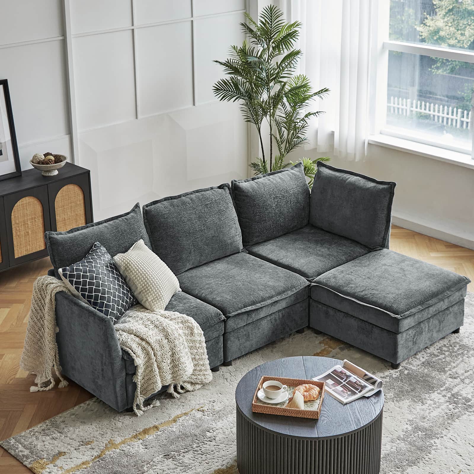 Harmetrix Oversized Soft Sectional Couch with Storage - Image 44