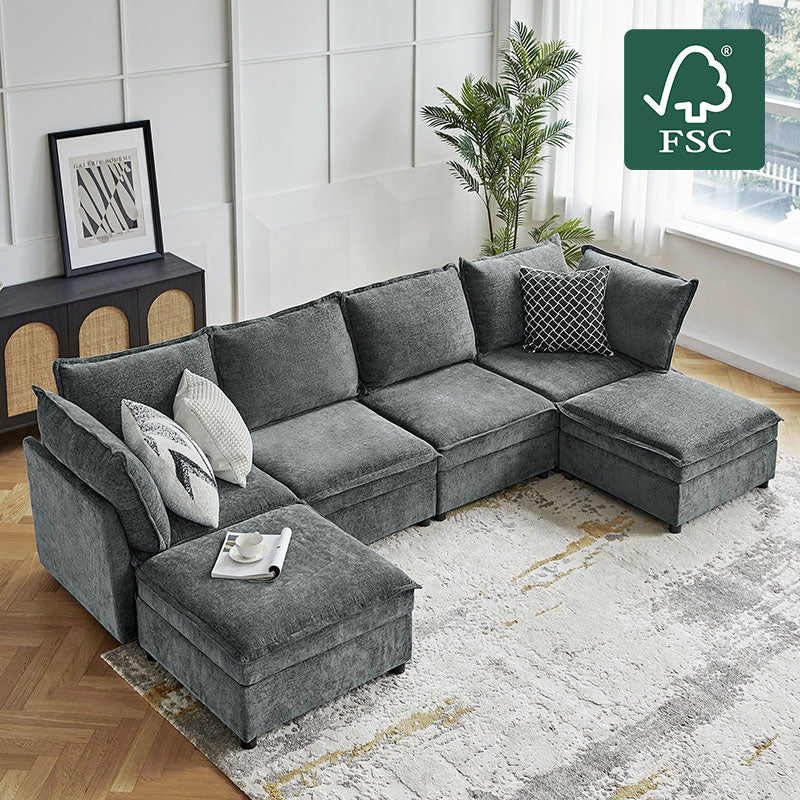 Harmetrix Oversized Soft Sectional Couch with Storage - Image 60