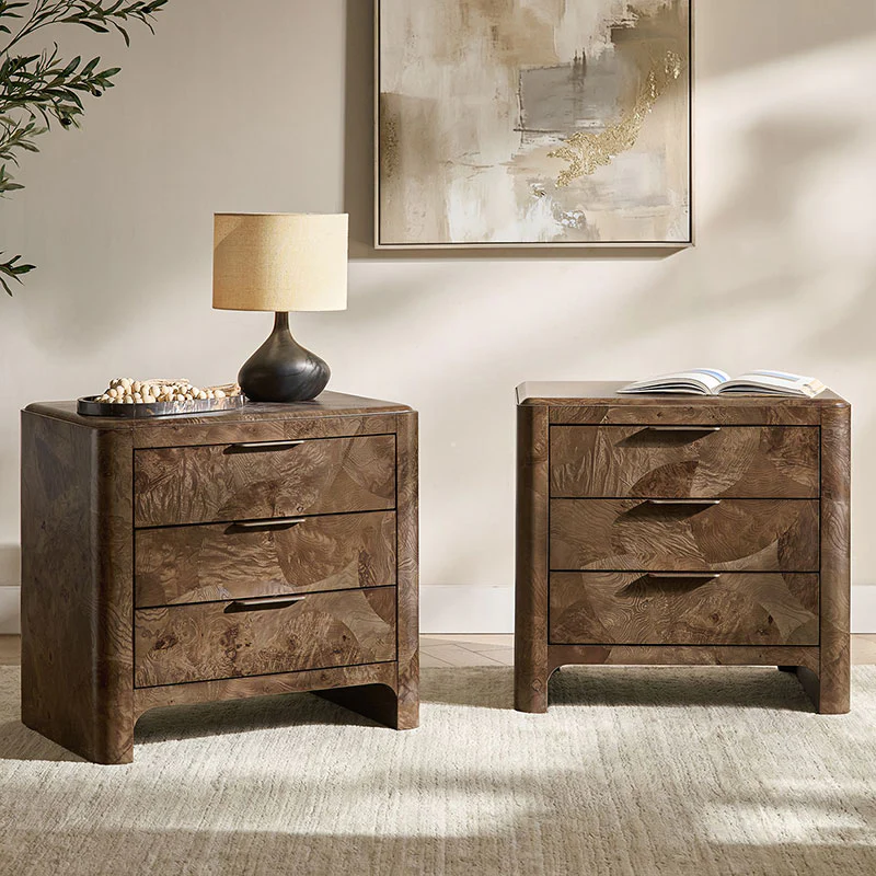 Virel Modern Marquetry Nightstand - Image 10