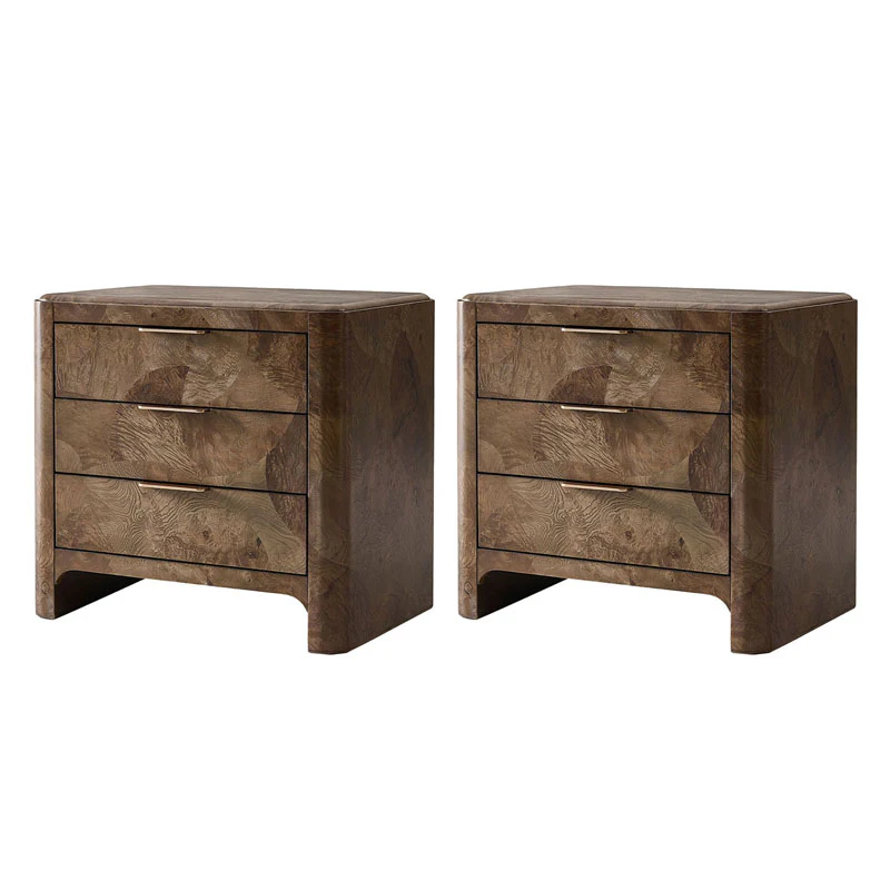 Virel Modern Marquetry Nightstand - Image 13