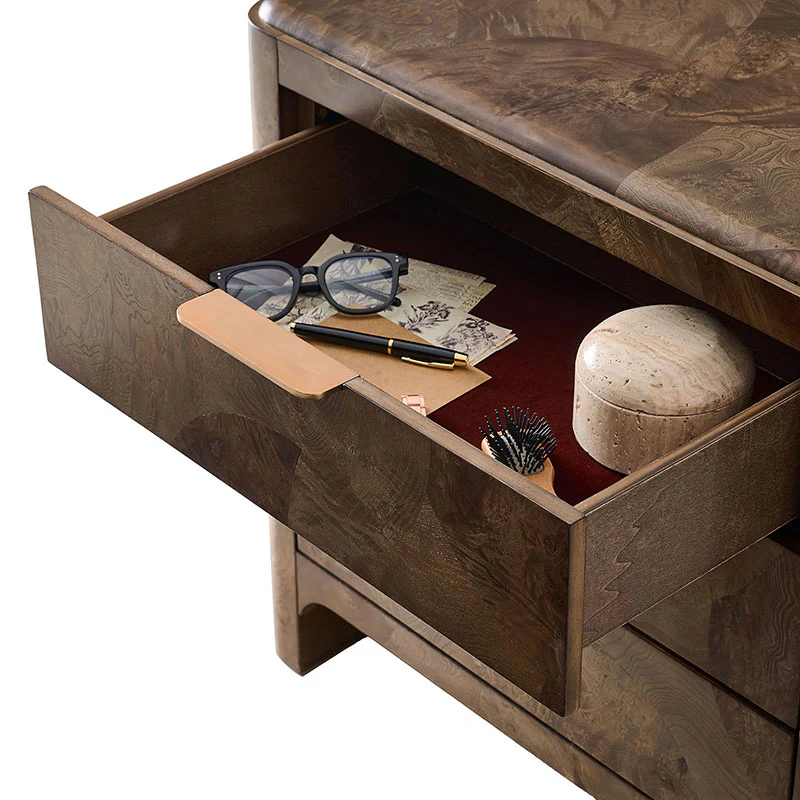 Virel Modern Marquetry Nightstand - Image 16