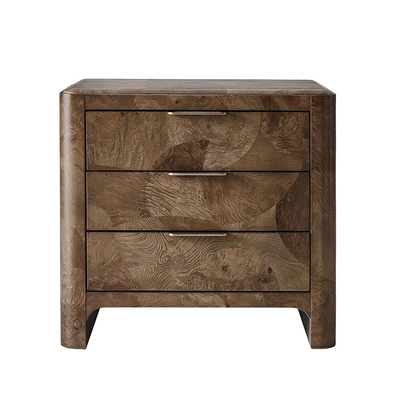 Virel Modern Marquetry Nightstand - Image 4