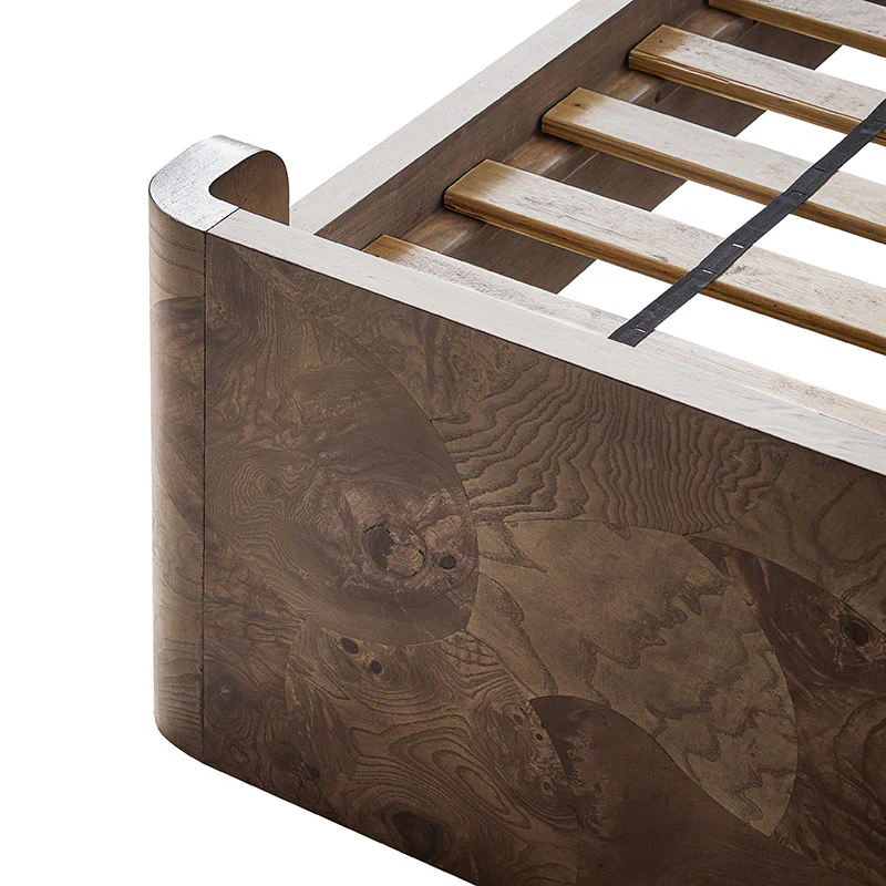 Virel Modern Marquetry Wingback Bed - Image 6