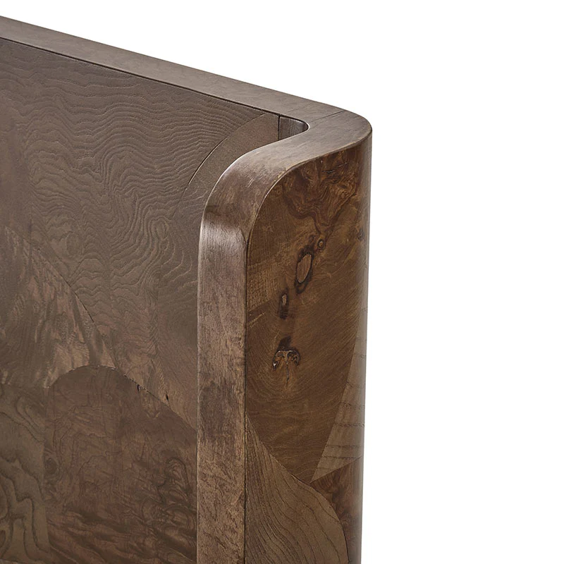 Virel Modern Marquetry Wingback Bed - Image 9