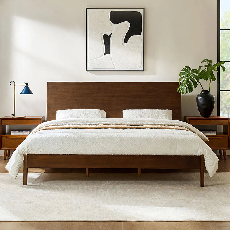 Vivian Solid Wood Platform Bed with USB Ports and Storage Headboard - Image 25