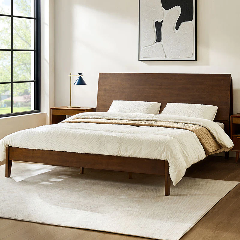 Vivian Solid Wood Platform Bed with USB Ports and Storage Headboard - Image 26