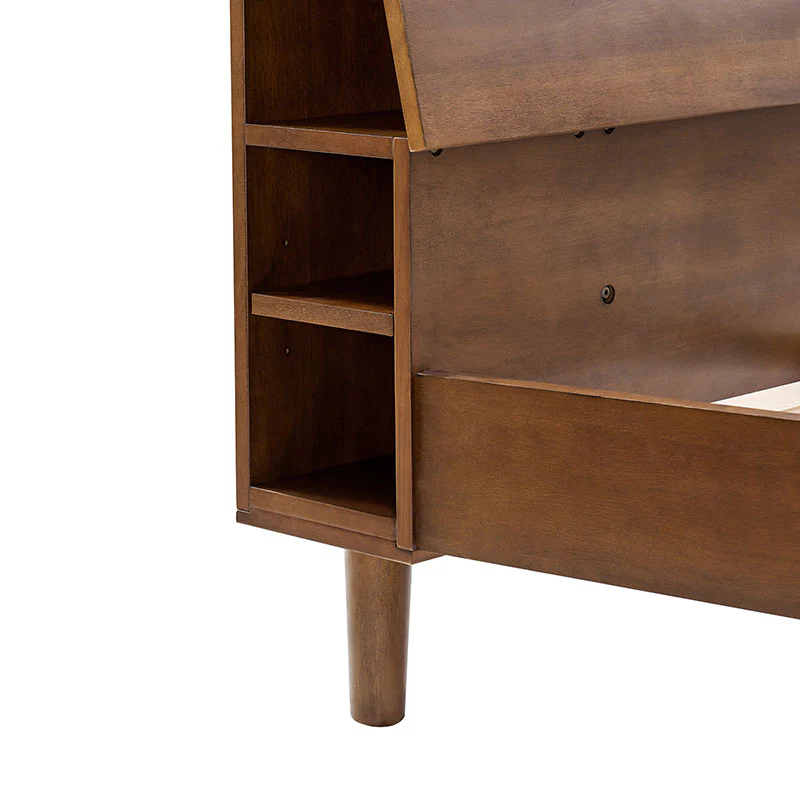 Vivian Solid Wood Platform Bed with USB Ports and Storage Headboard - Image 8