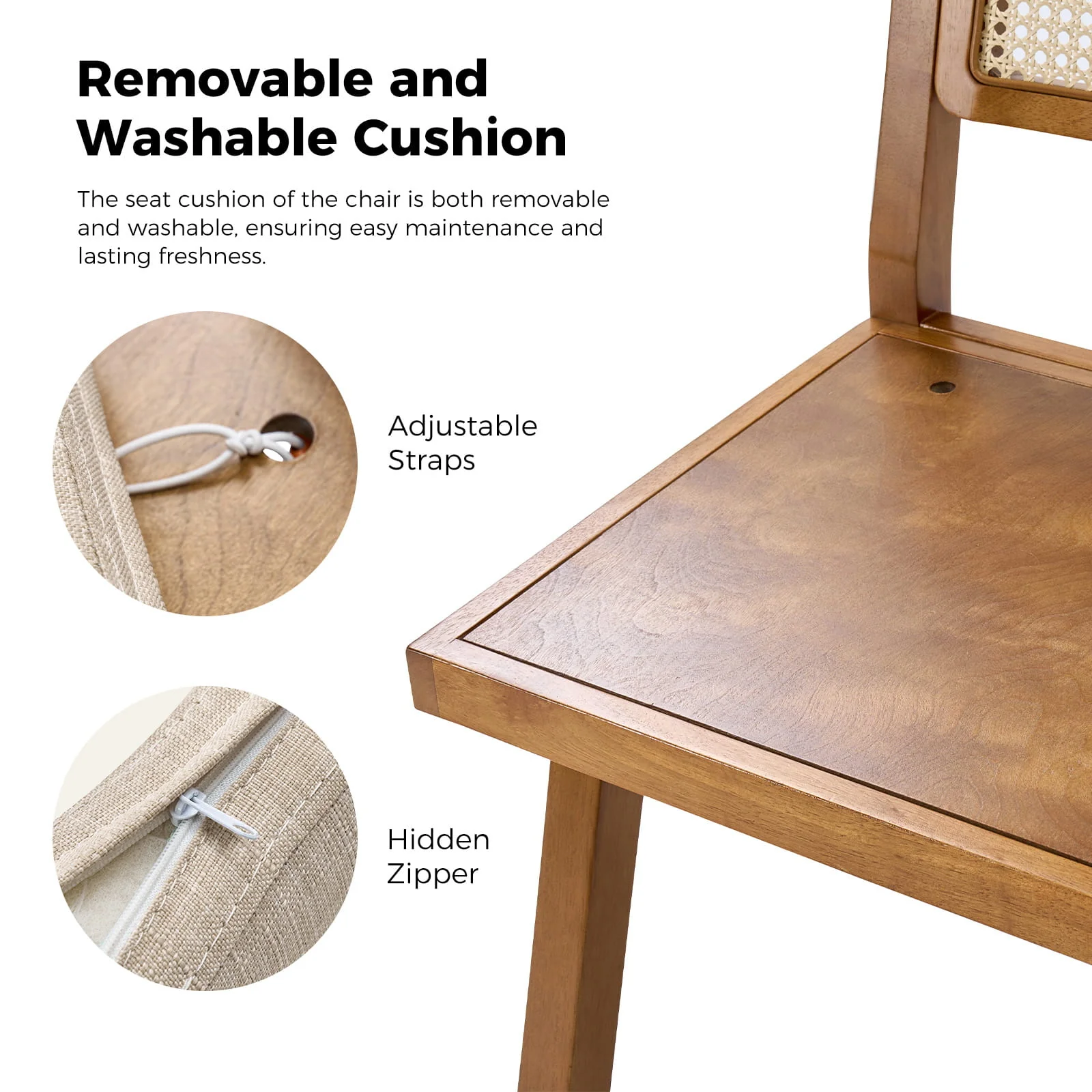 Elazar Modern Woven Rattan Backrest Dining Chair(Optional Types) - Image 31